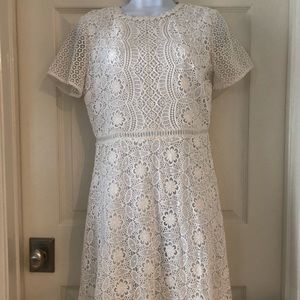LOFT Eyelet White Dress